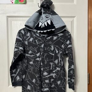 Cat and Jack Boys 12/14 Shark Themed Hooded Onesie